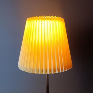 Yellow Pleated Lamp Shade MCM Mid Century Modern Sawtooth Edge Clip Mounted